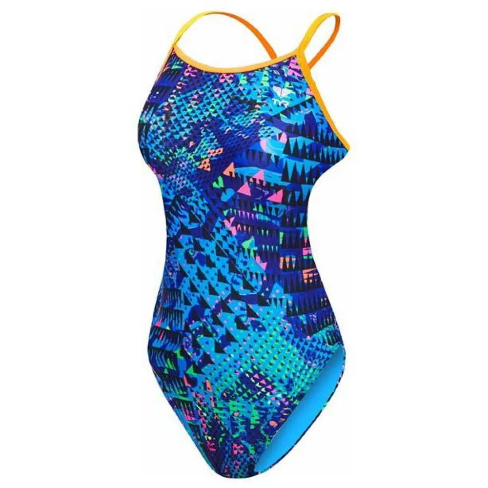 TYR Machu Cut Fit TieBack Swimsuit Blå, Swiminn