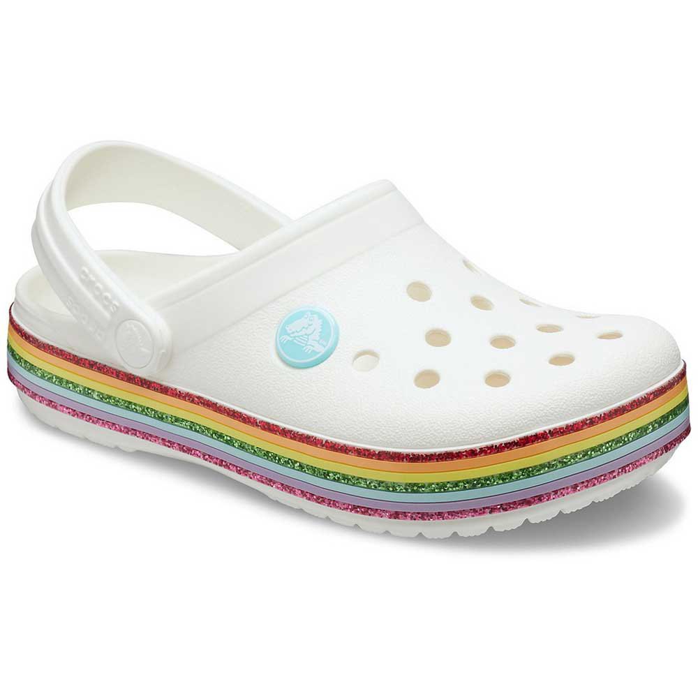 Crocs Crocband Rainbow Glitter K White 