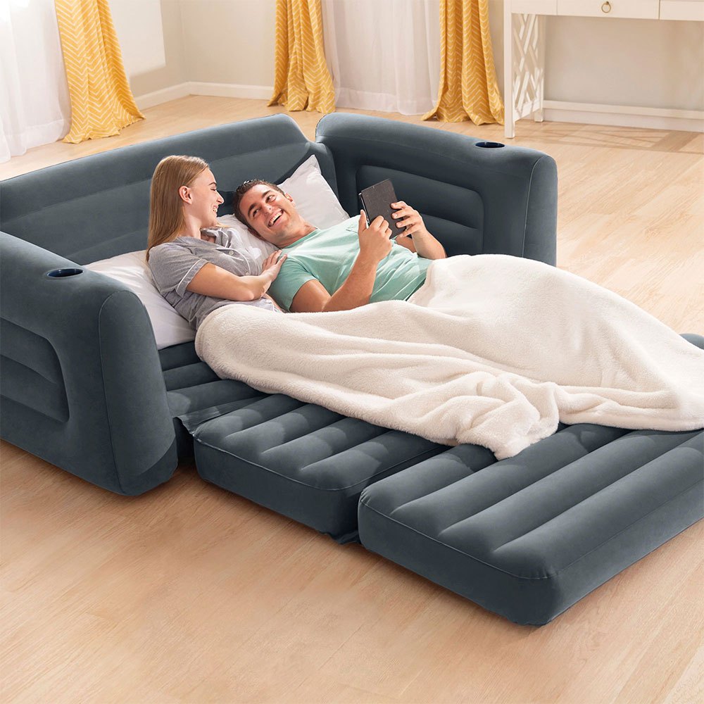 Inflatable Sofas Intex 2 In 1 Inflatable Sofa Bed Grey buy and offers on Swiminn