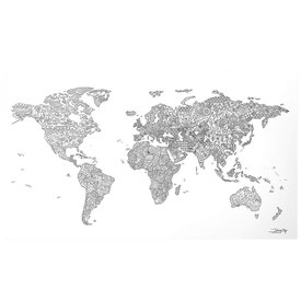 Awesome maps Carte à Colorier Carte Du Monde To Color In With Country Specific Doodles