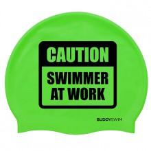 buddyswim-gorro-natacion-caution-swimmer-at-work-silicone