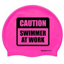 Buddyswim 水泳帽 Caution Swimmer At Work Silicone
