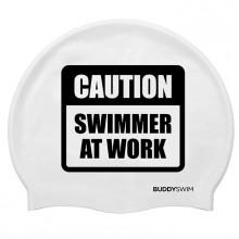Buddyswim Caution Swimmer At Work Silicone Σκουφάκι Κολύμβησης