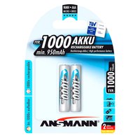 Ansmann バッテリー 1x2 NiMH 充電式 1000 マイクロ
