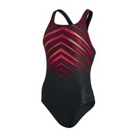 Speedo Womens' Swimsuit Black ColourGlow Placement Digital Printed Medalist 