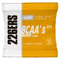 226ERS Vegan Sport Gummies 30g 42 単位 SUB9 BCAAの マンゴー グミ 箱