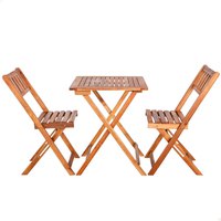 Aktive Acacia Wood Table And Two Chairs Set