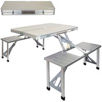 Aktive Folding Camping Table With Benches 139 x 82 x 67 cm