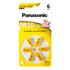 Panasonic Pilas PR 10 Zinc Air 6 Piezas